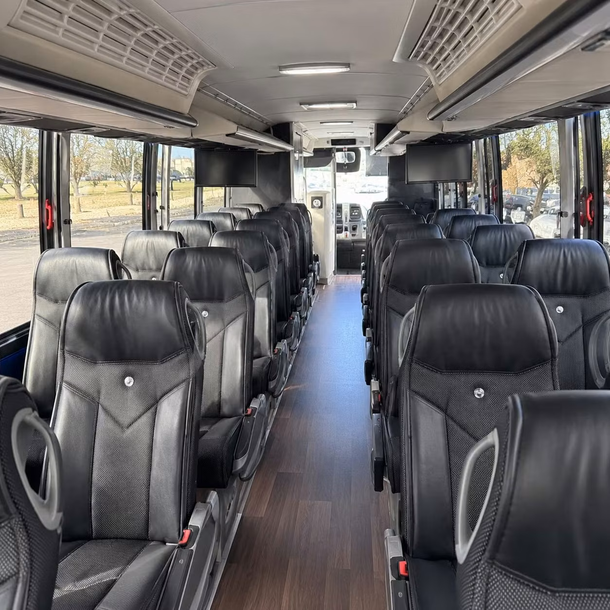 56 passenger charter bus inside